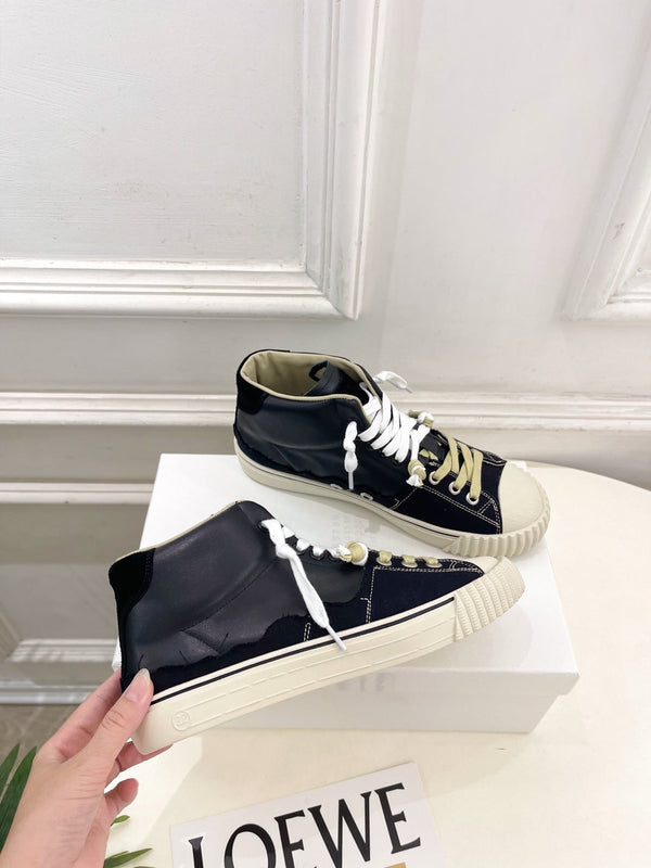 MM 26s New Evolution Mid-Top Sneakers Black Canvas Calfskin 947481