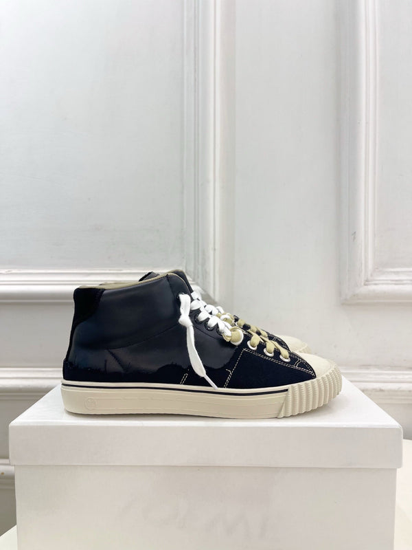 MM 26s New Evolution Mid-Top Sneakers Black Canvas Calfskin 947481