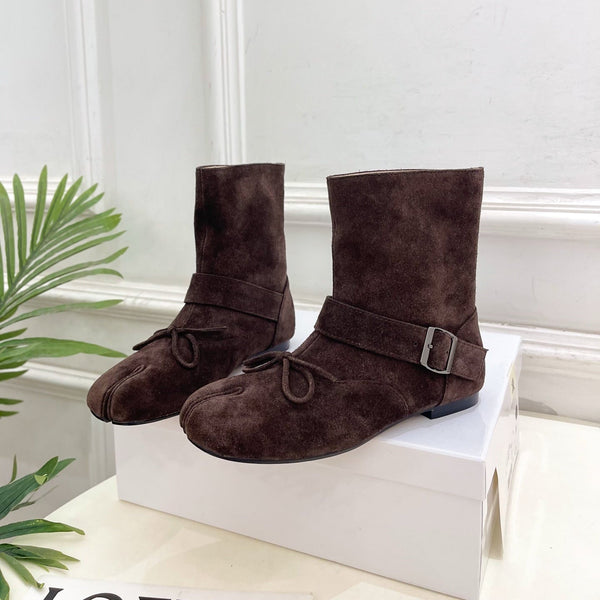 MM Tabi Ankle Boots Dark Brown Suede 112267