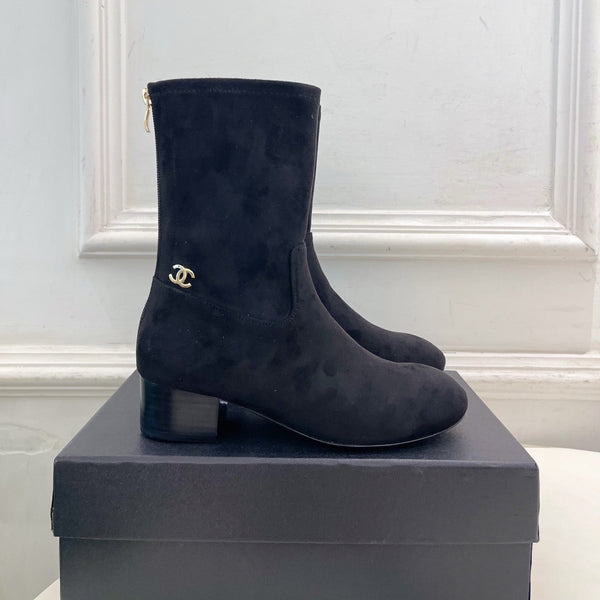 CC 26S Logo Botines 4cm Black Suede 111847