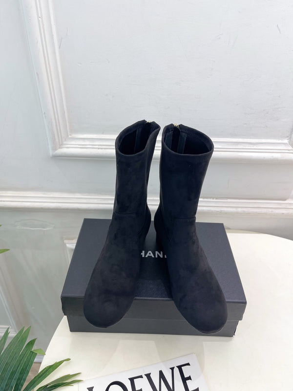 CC 26S Logo Botines 4cm Black Suede 111847