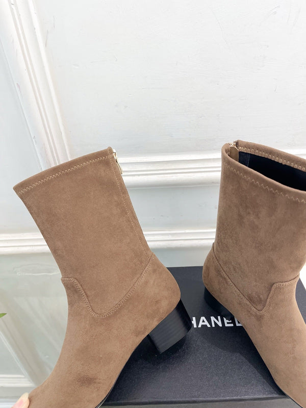 CC 26S Logo Botines 4cm Beige Suede 111849