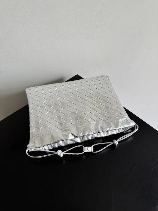 Bottega Veneta 2026 Dust Bag Silver Laminated Leather