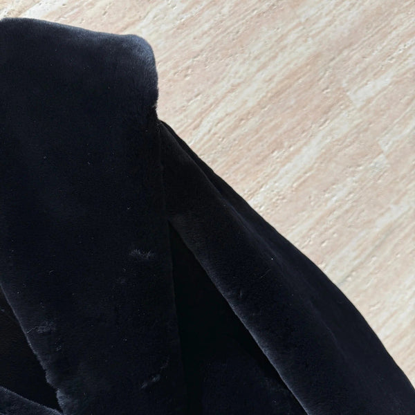 HERMES 25S SHEARLING COAT WITH LARGE LAPELS 213