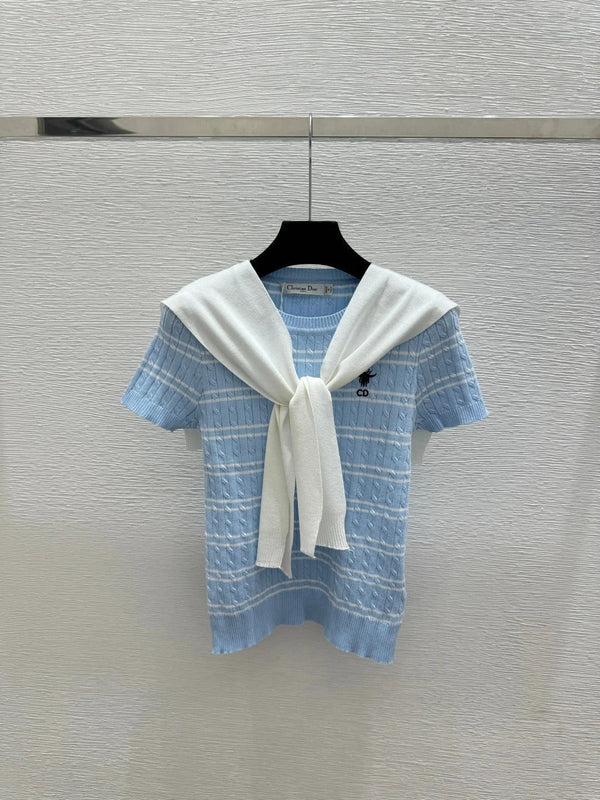 CD 2026 Short-Sleeve Shirt with Scarf Wool 525428