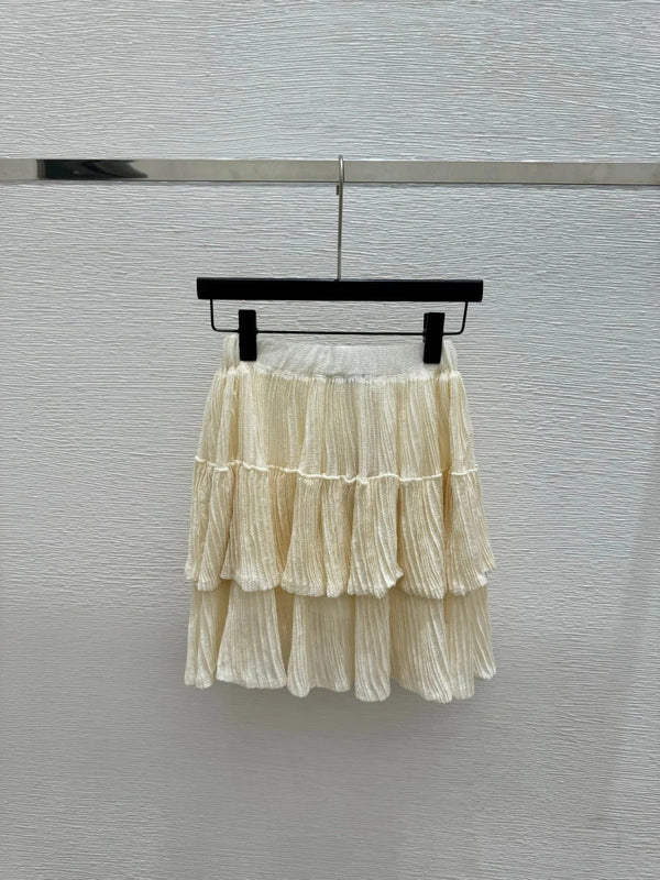 Miu 2026 Midi Skirt Beige Cotton 516813