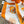 HM 26s 90 Double-sided Scarf White Orange Colorful Mulberry Silk 157529