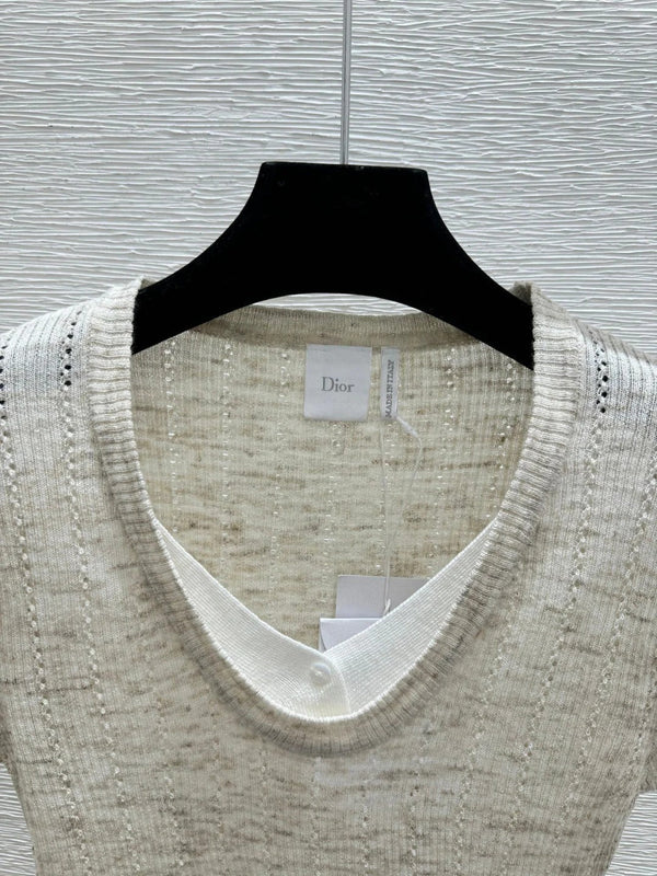CD 2026 Short-sleeved Knit Sweater Cotton 455746