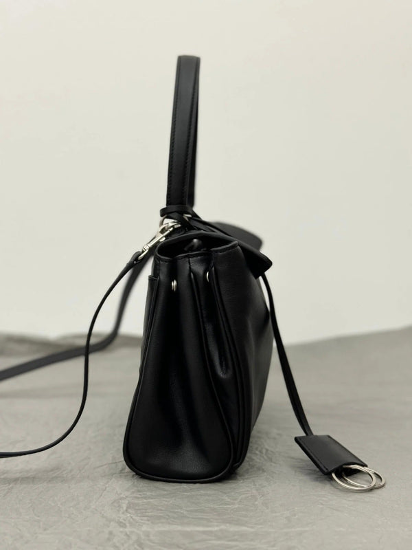 Balenciaga Small Rodeo Bag 29 Black Calfskin Sliver Hardware