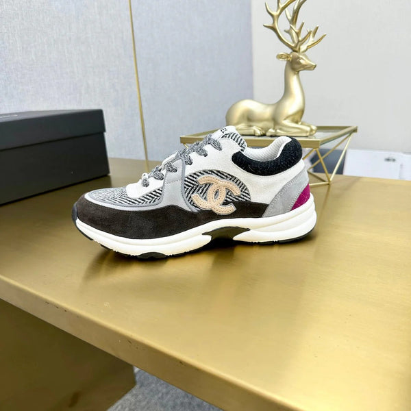 CC 2026 Casual Sneakers Black Gray Suede Canvas 668054