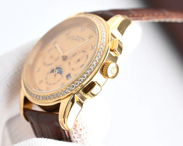 Patek Philippe Annual Calendar 42mm Gold Case Brown Leather Strap