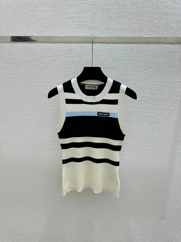 Miu 2026 Vest Black and White Wool 516747