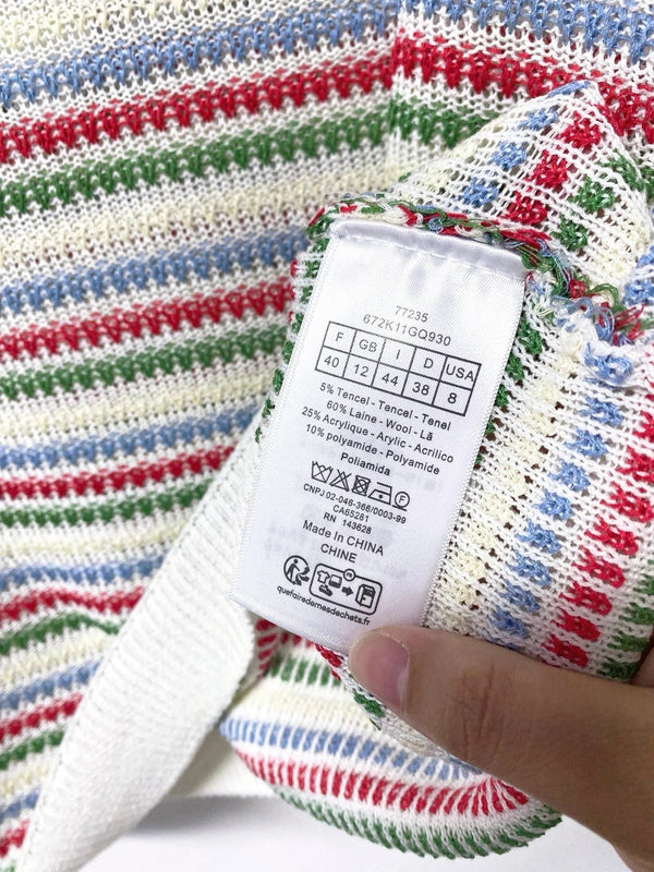 CD 2026 Multi Color Striped Knit Vest Wool Laine 405745