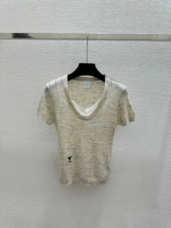CD 2026 Short-sleeved Knit Sweater Cotton 455746
