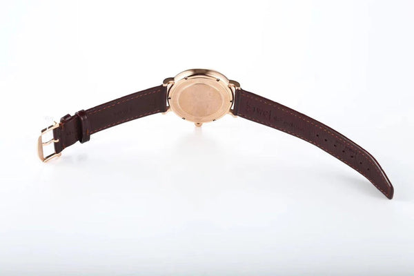 IWC Portofino 40mm White Dial Pink Gold Case Brown Crocodile Leather)