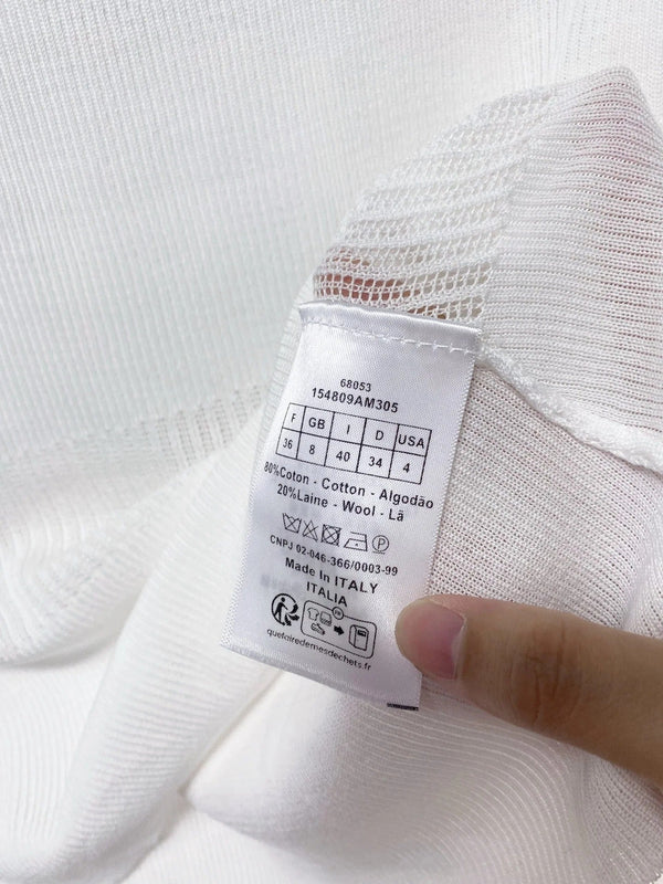 CD 2026 Vest with Logo Embellishment White Cotton 459030