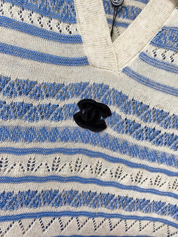 CC 2026 Strips Short-Sleeved Shirt Blue Flax Lelin 479950