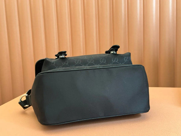 GG Shoulder Bag Black Nylon Cowhide 510335