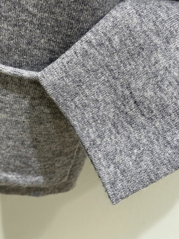 Miumiu 2026 Half-zipper Sweater Grey Mix Blue Cashmere