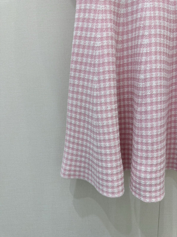CD 2026 Checkered Knit Dress Pink Viscose 392531