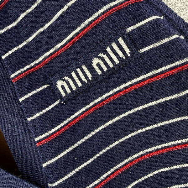 Miu 2026 Striped Collared Vest Tencel 395603