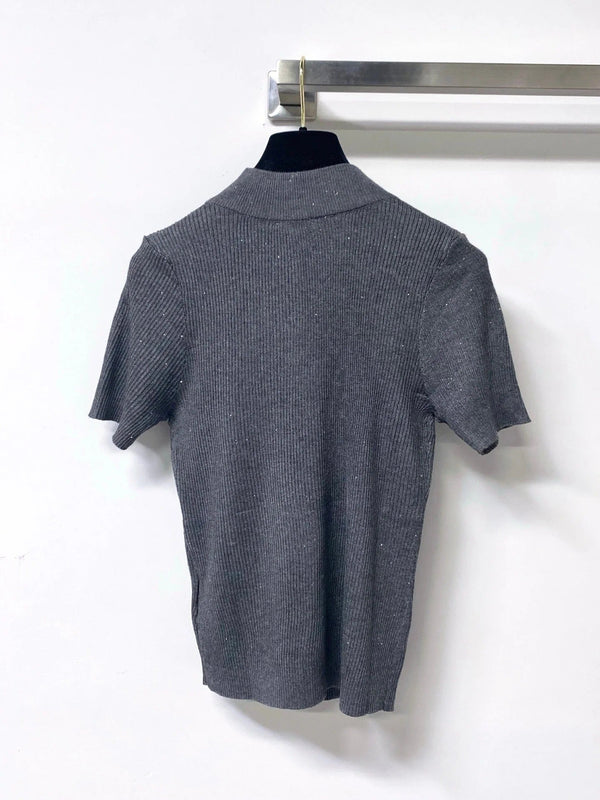 CC 2026 Short-Sleeved Shirt Glitter Detail Tencel 439810