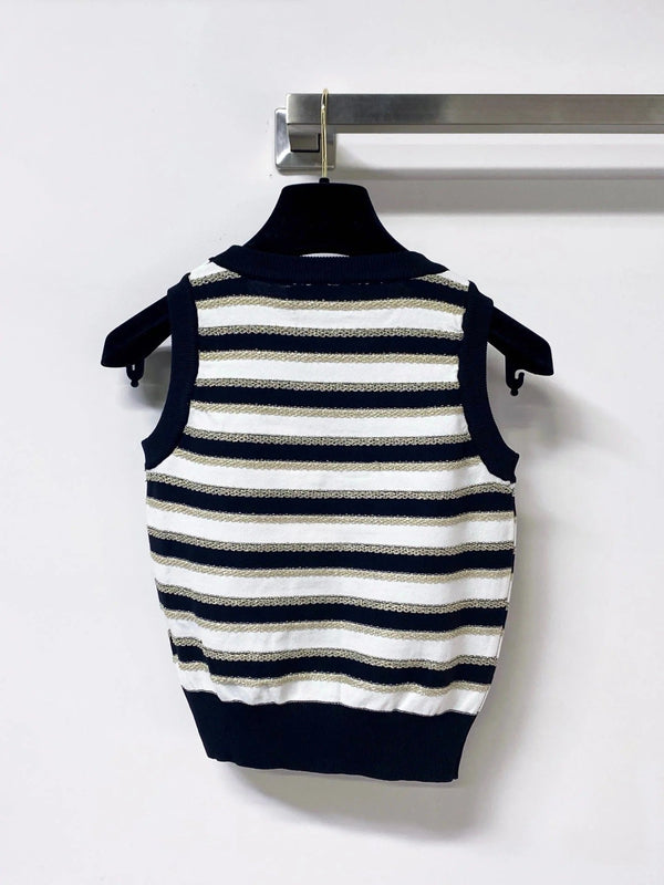 CC 2026 Striped Knit Vest Laine Wool 363124