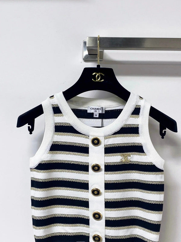 CC 2026 Striped Knit Vest Laine Wool 363124