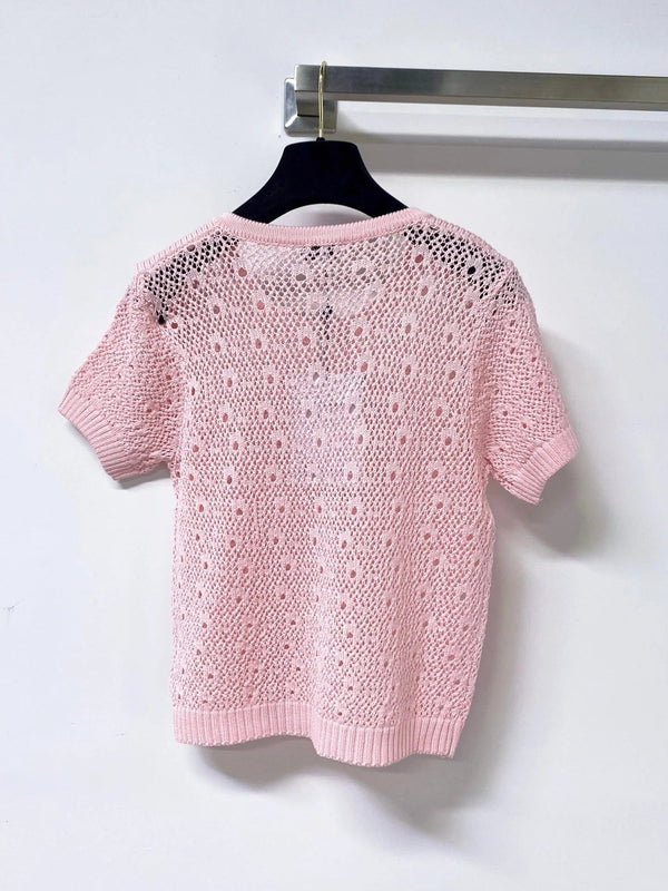 CC 2026 Short-Sleeved Shirts Crochet Logo Buttons 449828