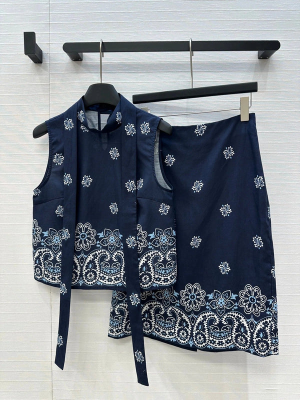 MIUMIU SLEEVELESS TOP AND SKIRT SET 264444