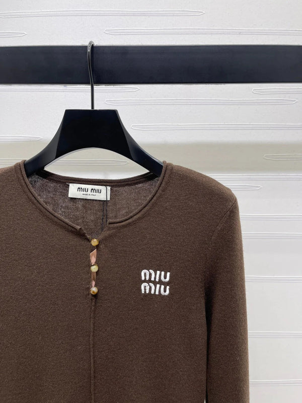 MIUMIU KNITTED LONG SLEEVE TOP STYLE 483