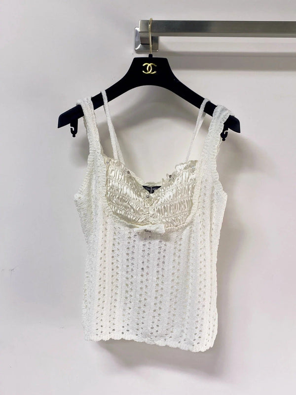 CC 2026 Knit Bustier Top Wool Laine With Satin Detailing 471895