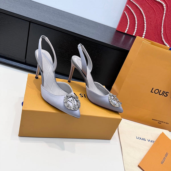 LV 26s Slingback 95 Light Lavender Premium Satin 622445