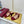 THONG SANDALS IN RED FABRIC PRINTED LOGO WITH GOLD HARDWARE