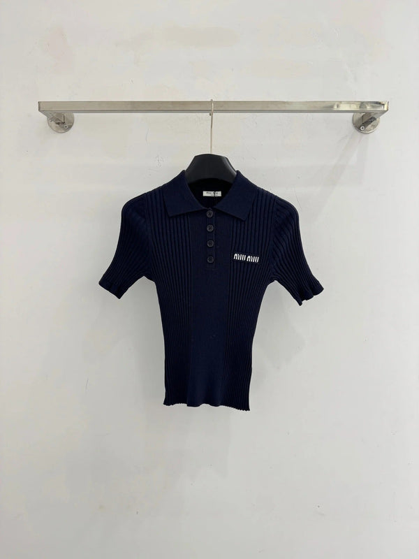 MIUMIU SHORT-SLEEVE POLO T-SHIRT STYLE 783