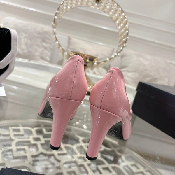 CC 26s High Heels Pump 85 Pink Black Patent Leather 627002