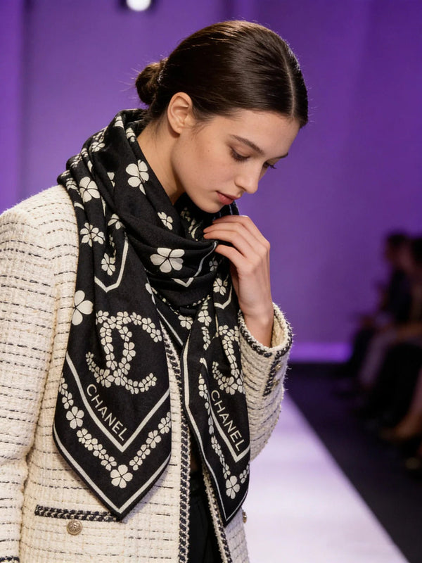 CHANEL 25S SCARF 135 CM IN CASHMERE SILK 943686