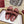 SANDALS IN NAVY RED SUEDE EMBOSSED LOGO SILVER HARDWARE