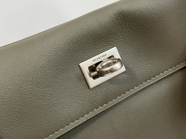 Balenciaga Medium Rodeo Bag 35 Olive Green Caflskin Sliver Hardware