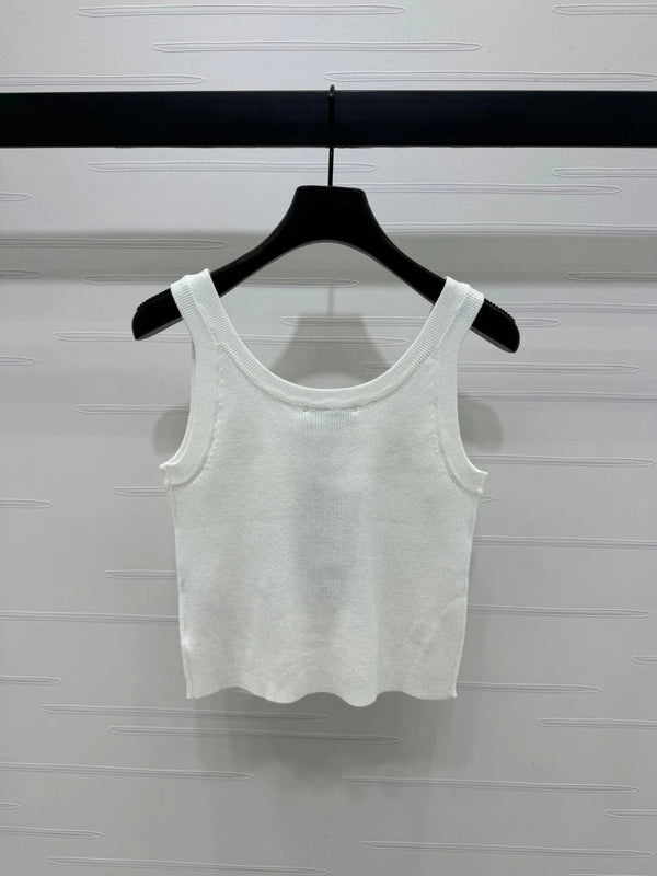 MIUMIU EMBELLISHED KNIT TOP 269491