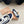 BALLET FLAT SHOES IN NAVY MESH AND WHITE SUEDE