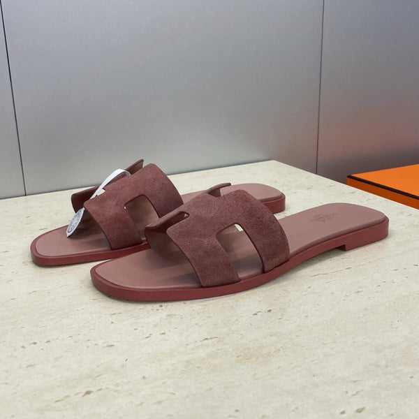 HM 26ss Oran Sandals Dusty Rose Suede Cowhide 607205