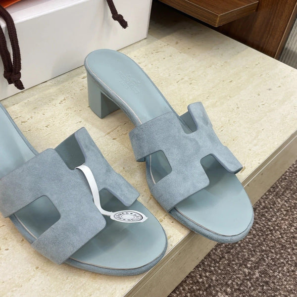 HM 26ss Oran Sandals 45 Muted Teal Suede Cowhide 607219