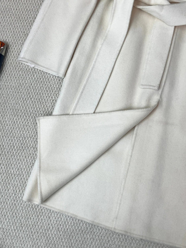 HERMES 25S LONG CASHMERE PIG-NOSE COAT 206