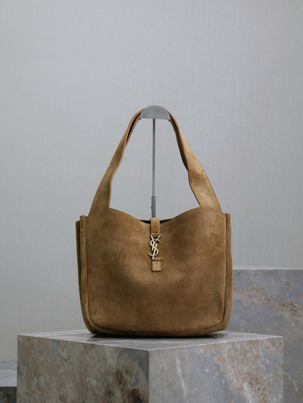 YSL Bea Hobo Bag 50cm in Brown Suede