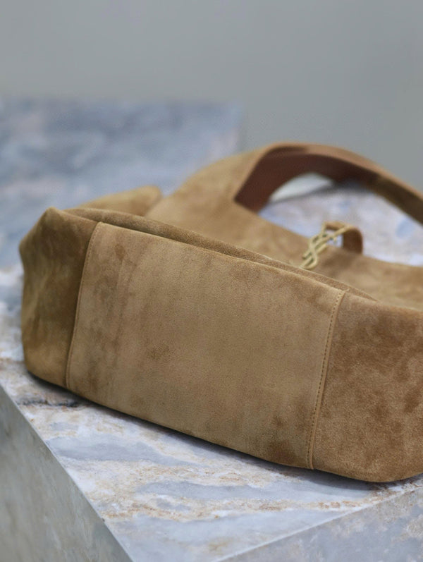 YSL Bea Hobo Bag 50cm in Brown Suede